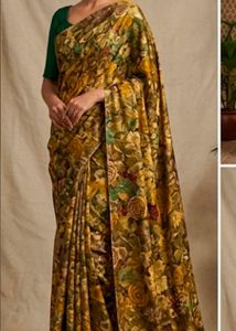 fix rate Beautiful Floral Saree with blouse piece