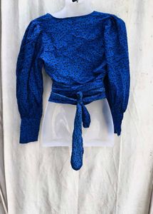 48209. Blue cute wrap top