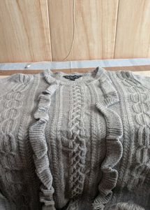 Grey Cable Knit Top