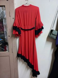 Red &amp; Black Ruffled Ethnic top