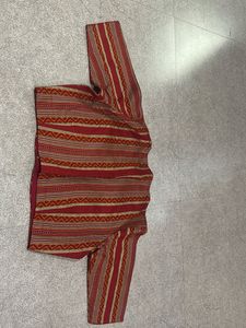 Red Striped Ethnic Blouse