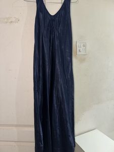Navy Blue Maxi Satin Gown