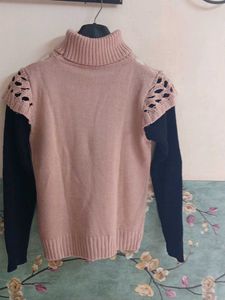 High Neck Knitted long Sleeve Sweater Top