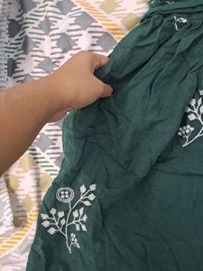 Elegant Green Embroidered Dress