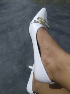 SHUZ TOUCH Pointed Toe Embellished Slim Pumps