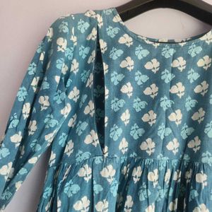 Blue cotton maternity kurta