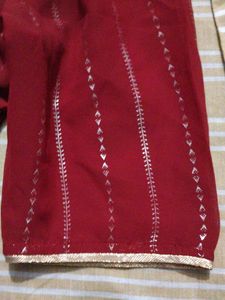 Elegant Red Kurta with black border size m