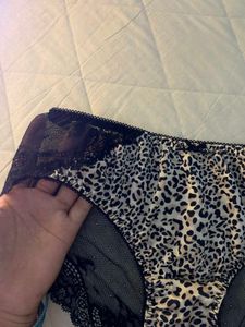 Leopard Print Lace Trim Briefs