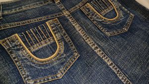 y2k Embroidered Denim Maxi Skirt