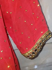Pink &amp; Gold Embroidered Kurti