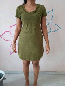 olive green elegant one piece