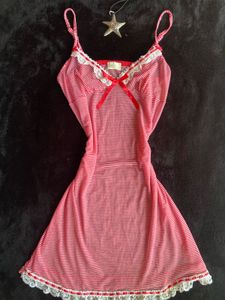lace printerest Red &amp; White Striped Chemise