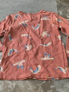 Cute Bird Print Long Sleeve Tee