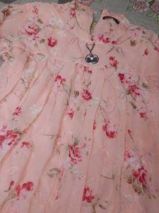 Pink Floral Kurta