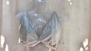 Sparkling Silver Bikini Top