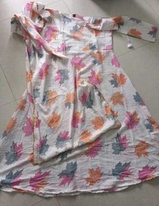 Elegant Leaf Print Kurta Set with Dupatta