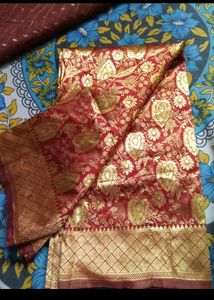 Elegant Red &amp; Gold Silk Saree