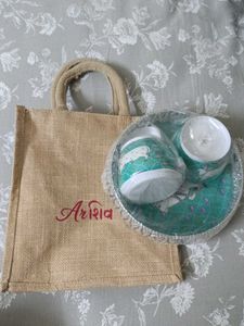 Metal Dryfruits Serving Tray with 2 Jar