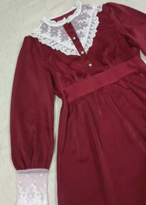 Elegant Lace Detail &amp; Pearl Buttons dress