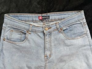 Light Wash Straight Leg Jeans