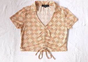 Peach Patterned Crop Top