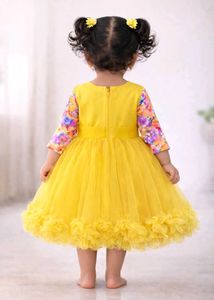 Floral Yellow Tulle Dress