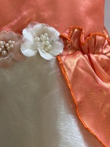 Pretty Peach &amp; Offwhite Party Dress 8/10 Yes