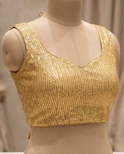 Sparkling Gold Sequin Saree Blouse
