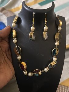 Boho Beaded Necklace and Earring Set