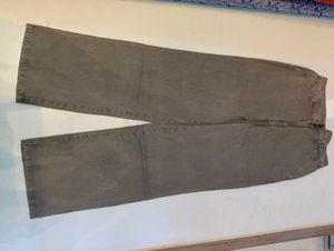 Solid Olive Grey Wide-Leg Straight Fit Jeans