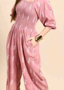 Anouk Women Mauve Floral Printed Jumpsuit