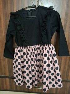 Girls' Black & Polka Dot Dress