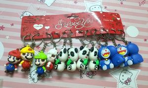 Kids Mario, Panda, Doraemon 12 Keychains