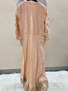 Elegant Peach Embroidered Kurta with Dupatta