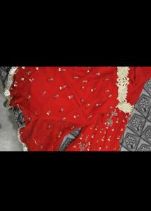 Embellished Red gharara