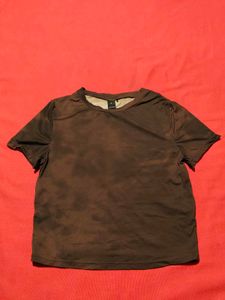 Brown Fitted Short Sleeve top