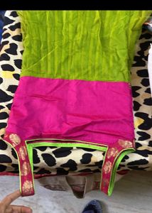 Anarkali Green Pink Party Wear Suit