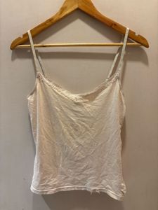 Striped Lace Trim Cami Top with Bow