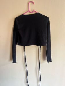 Black Wrap Crop Top