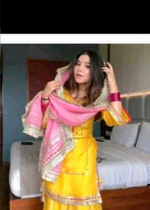 Vibrant Yellow Kurta Set with Dupatta