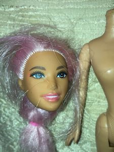 Doll Body and Head with Pink Hair