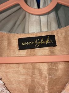 Designer Peach Embroidered Mini Dress