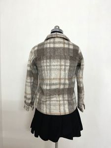 Vintage Brown Plaid Fitted Jacket