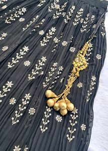 Black Heavy Embroidered Lehenga