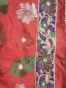 Red Embroidered Saree