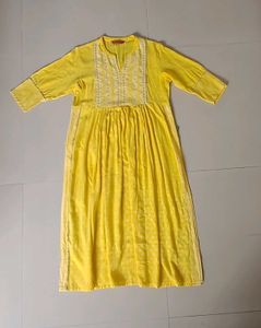 Yellow Embroidered Kurta