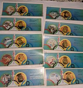 Munich1972 Olympic Stamps (Set of 10)