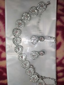 Chik beautiful pearl &amp; AD necklace set jwellery