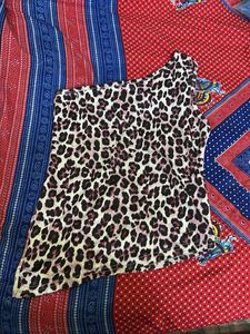 Leopard Print Tie-Dye Top