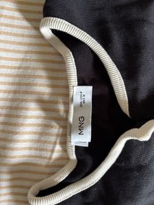 Chic Black &amp; White Trimmed Top